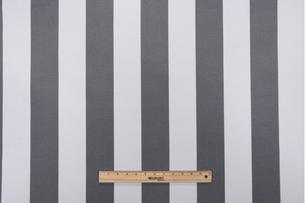 Richloom Cabana Stripe Printed Polyester Outdoor Fabric in Gray 