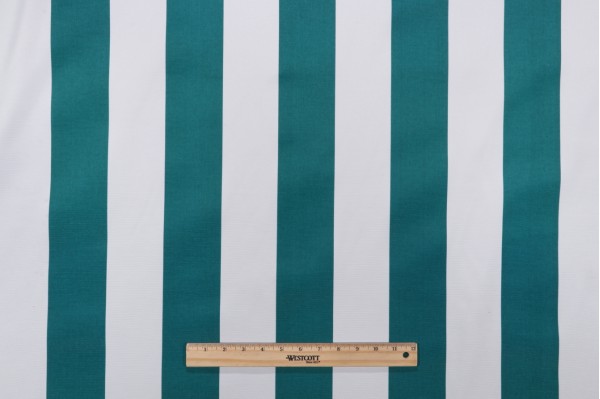Sample of Richloom Cabana Stripe Printed Polyester Outdoor Fabric in Peacock 