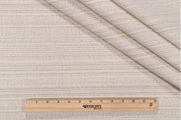 Crypton Chenille Stripe High Performance Woven Upholstery Fabric in Sand