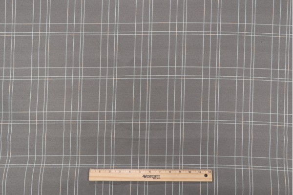 Plaid Crypton Woven Upholstery Fabric in Dove