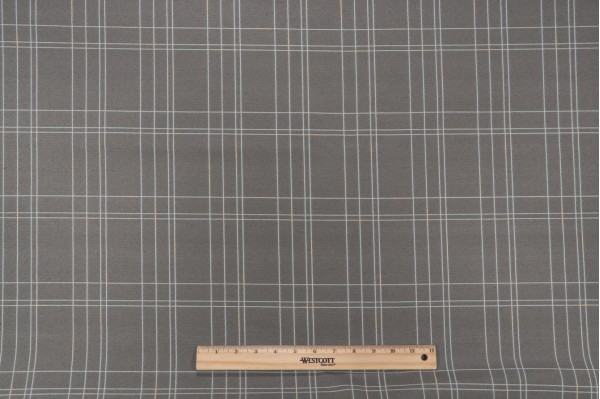 Plaid Crypton Woven Upholstery Fabric in Spa/Grey