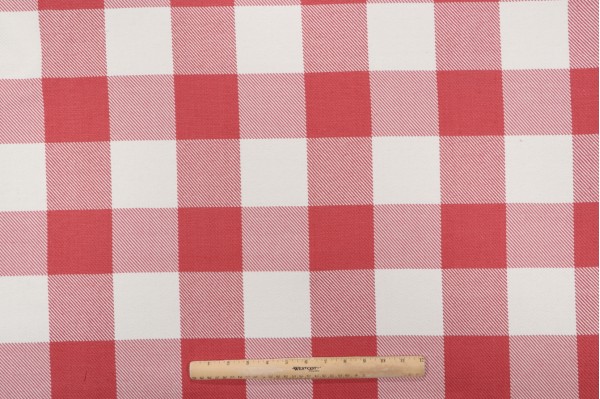 Hamilton Metro Check Woven Upholstery Fabric in Red