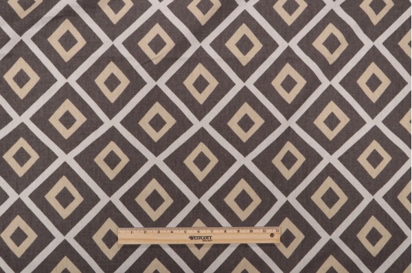 Thibaut Carole F99191 Printed Linen Blend Drapery Fabric in Grey