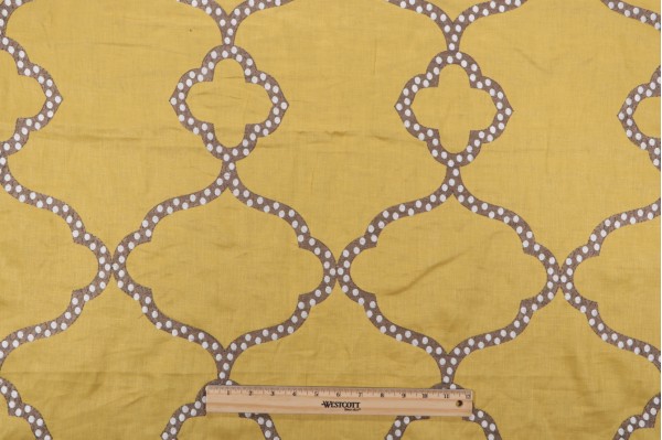 Thibaut Gibraltar W72769 Embroidered Drapery Fabric in Gold