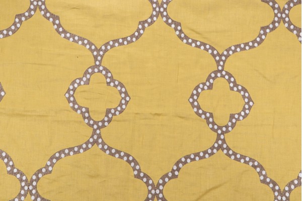 Thibaut Gibraltar W72769 Embroidered Drapery Fabric in Gold