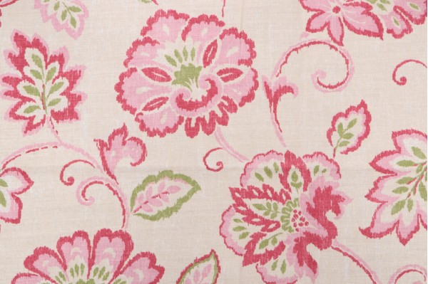 Thibaut Alexa F94918 Printed Linen Blend Drapery Fabric in Pink