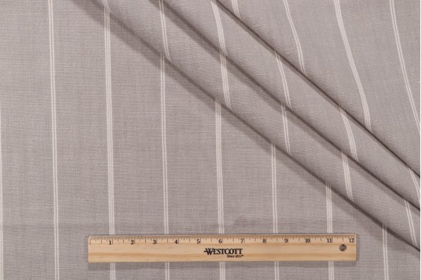 Delgado Stripe Woven Upholstery Fabric in Stone