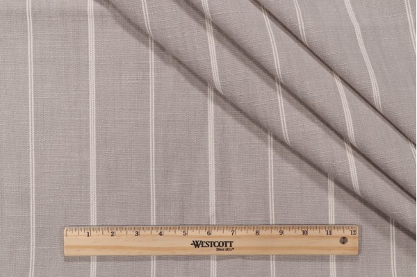 Delgado Stripe Woven Upholstery Fabric in Stone