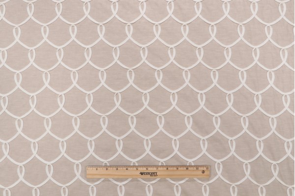 Waverly Penelope Embroidered Decorator Fabric in Linen