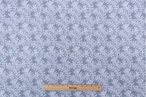 Waverly Milly Printed Cotton Drapery Fabric in Denim
