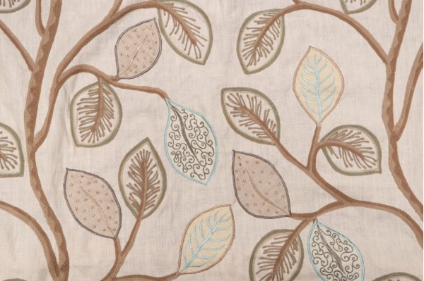 Thibaut Oxfordshire Woven Embroidered Decorator Fabric in grey W7271