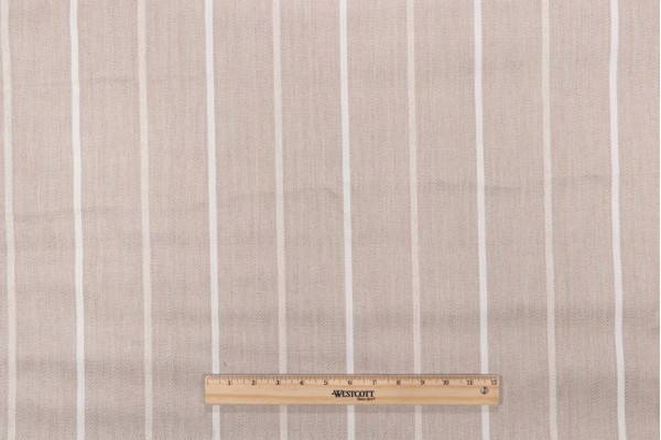 7/8 Yard Ginina Stripe Woven Linen Blend Decorator Fabric in beige AW2575