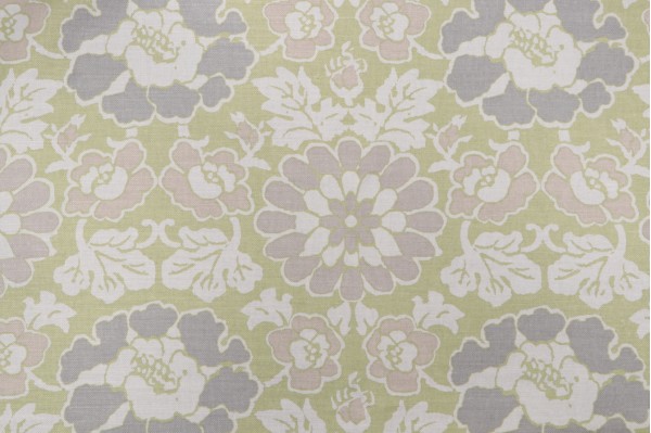 Anna French Shima AF2586 Printed Linen Blend Drapery Fabric in Apple Green for Thibaut