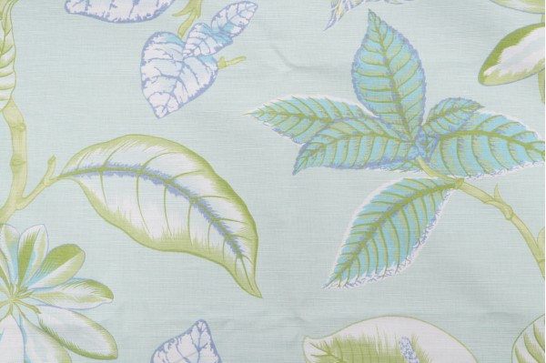 Thibaut Lucala Printed Linen Blend Drapery Fabric in Aqua and Green F95751