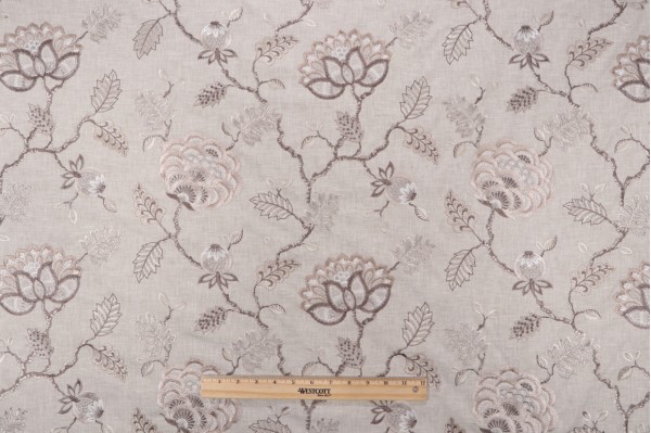 Click for Covington Wheaton Embroidered Drapery Fabric in 145-Traverine  Covington Wheaton Embroidered Drapery Fabric in 145-Traverine