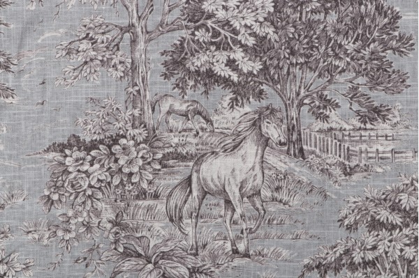 Covington Yellowstone Printed Linen Blend Drapery Fabric in 96-Dove 