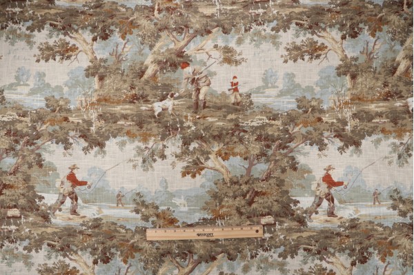 Click for Covington Avondale Printed Linen Blend Drapery Fabric in 107-Vintage  Covington Avondale Printed Linen Blend Drapery Fabric in 107-Vintage