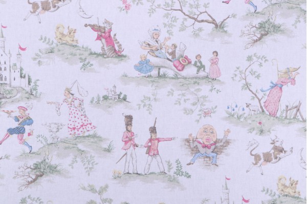 Covington Over The Moon Printed Cotton Drapery Fabric in 11-White 
