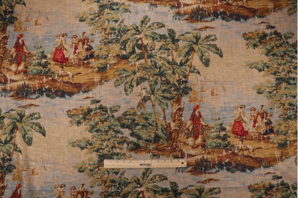 Click for Covington Bosporus Printed Linen Blend Drapery Fabric in 128-Billiard  Covington Bosporus Printed Linen Blend Drapery Fabric in 128-Billiard