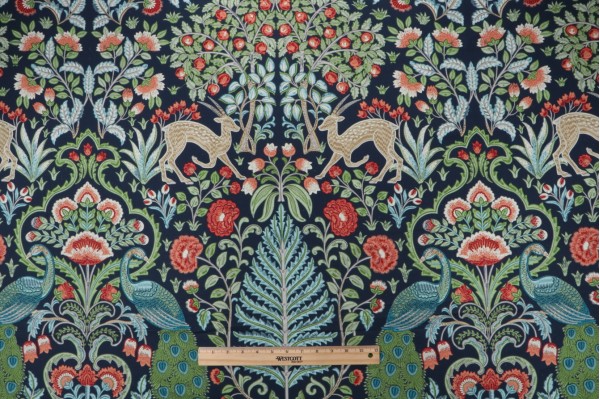 Sample of Covington Winthrop Printed Cotton Drapery Fabric in 54-Sapphire 