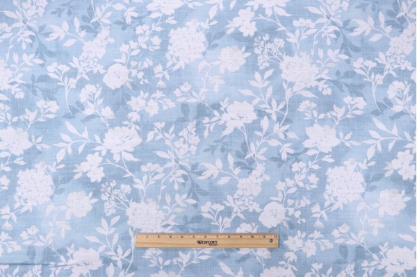 Sample of Covington First Light Printed Cotton Blend Drapery Fabric in 511-Dream Blue 