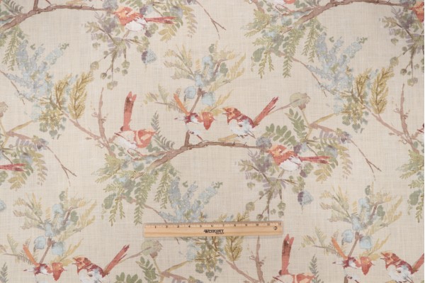 Covington Emilia Printed Cotton Drapery Fabric in 196-Linen 