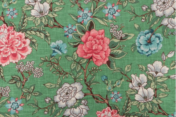 Covington Amesbury Printed Linen Blend Drapery Fabric in 212-Garden 