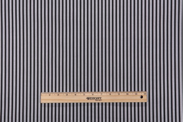 Magnolia Home Polo Stripe Printed Cotton Drapery Fabric in Onyx 