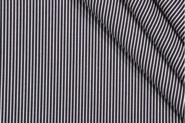 Magnolia Home Oxford Stripe Printed Cotton Drapery Fabric in Onyx 