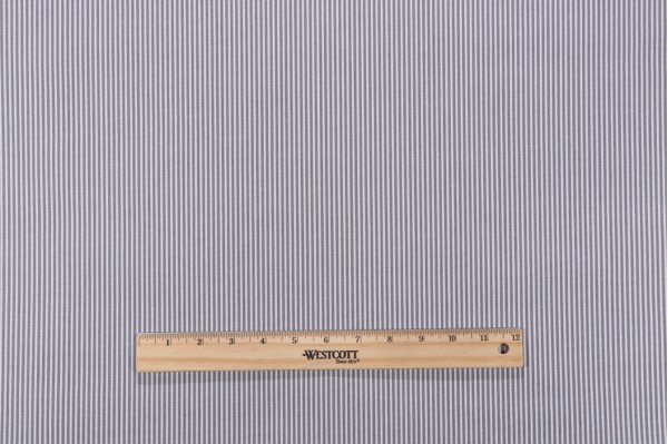 Magnolia Home Oxford Stripe Printed Cotton Drapery Fabric in Slate 
