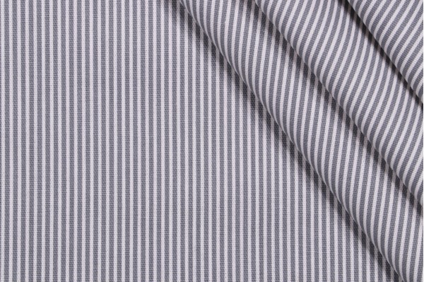 Magnolia Home Oxford Stripe Printed Cotton Drapery Fabric in Slate 