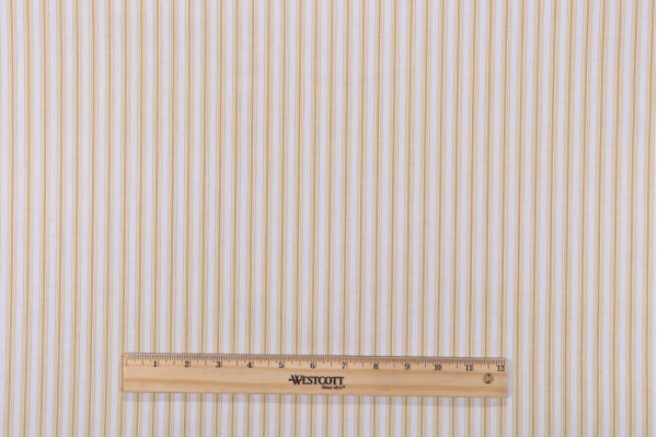 Magnolia Home Cottage Stripe Printed Cotton Drapery Fabric in Barley 
