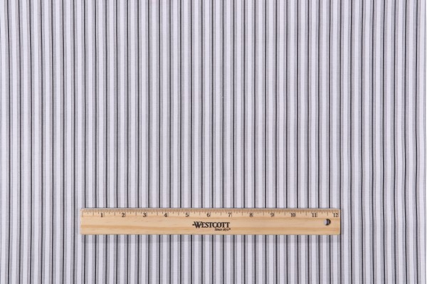 Magnolia Home Cottage Stripe Printed Cotton Drapery Fabric in Onyx 
