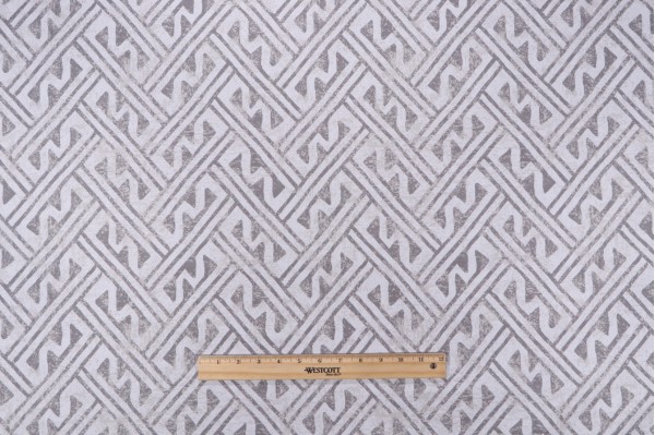 Magnolia Home Lander Printed Cotton Drapery Fabric in Grey 