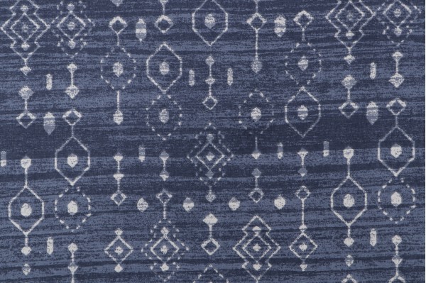 Magnolia Home Taos Printed Cotton Drapery Fabric in Navy 