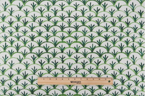 Hamilton Everly Printed Cotton Drapery Fabric in Green 