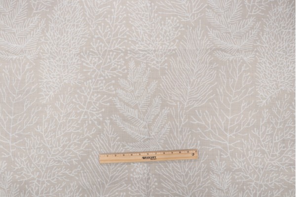 Thibaut Stackhouse AF1366 Printed Linen Drapery Fabric in Cream 