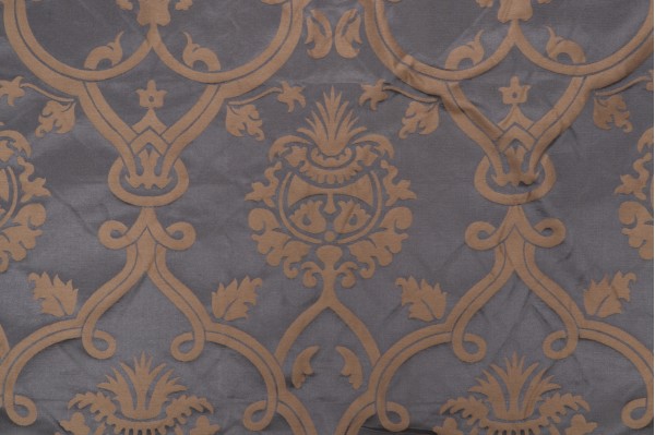 Sample of Thibaut Brenton AW2581 Damask Decorator Fabric in Slate 
