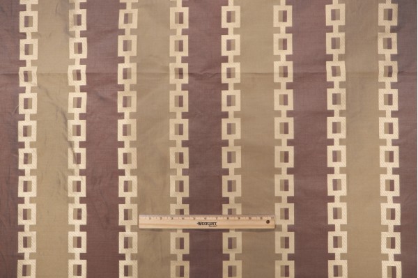 Sample of Thibaut Key Stripe AW1374 Woven Decorator Fabric in Cafe 