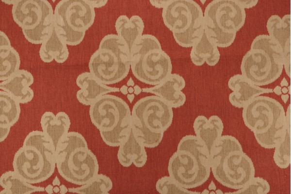 Thibaut Montgomery F96013 Printed Linen Blend Drapery Fabric in Red 