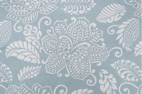 Thibaut Waterbury F99271 Printed Linen Blend Drapery Fabric in Aqua 