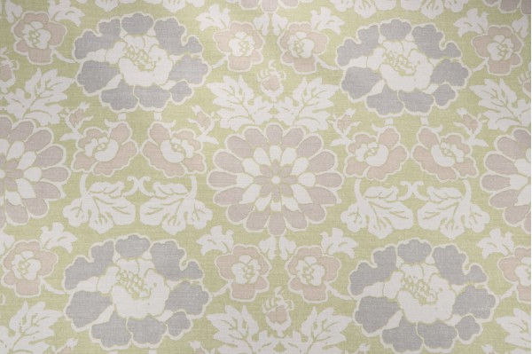 Anna French Shima AF2586 Printed Linen Blend Drapery Fabric in Apple Green for Thibaut