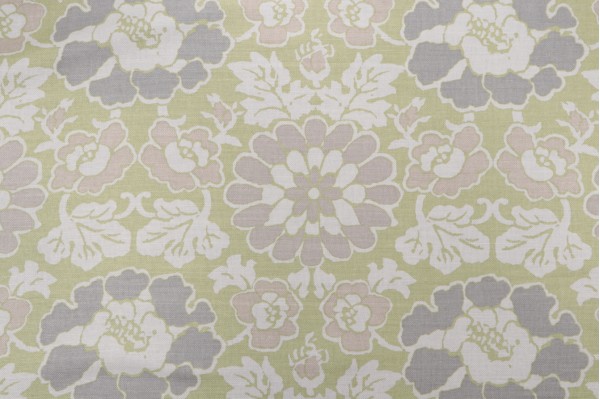 Anna French Shima AF2586 Printed Linen Blend Drapery Fabric in Apple Green for Thibaut
