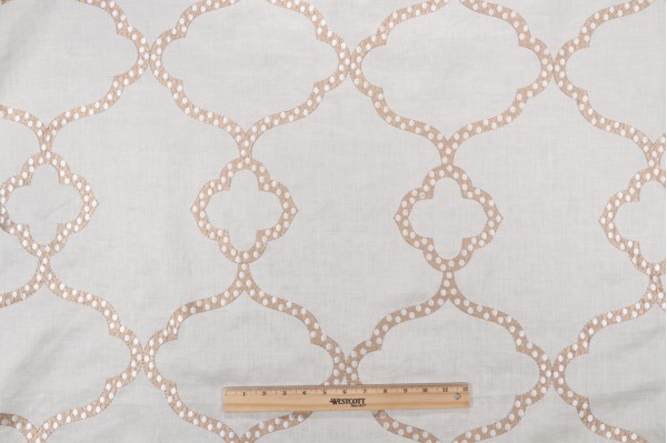 Thibaut Gibraltar W72770 Embroidered Drapery Fabric in Off-White