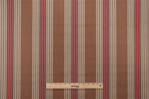 Demi Stripe Woven Upholstery Fabric in Cafe