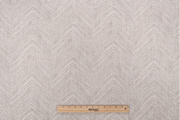 Chevron Woven Upholstery Fabric in Fog