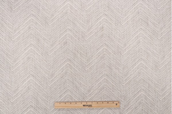 Chevron Woven Upholstery Fabric in Fog