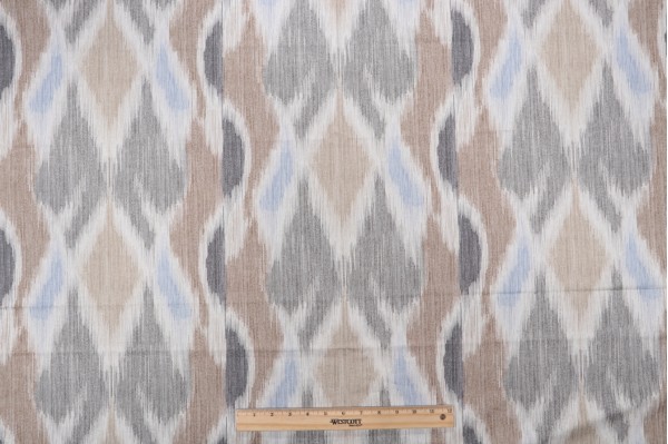 Pergamon Printed Cotton Twill Drapery Fabric in Stone