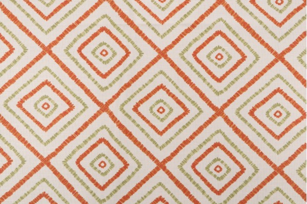 Thibaut Kozar F94921 Printed Linen Blend Drapery Fabric in Orange