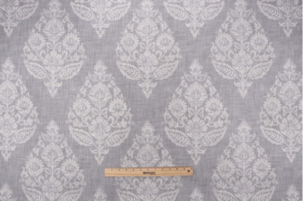 Sample of Jennifer Adams Lydia Printed Cotton Blend Drapery Fabric in 952-Stone for Covington 
